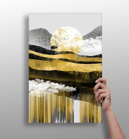 Abstract Valley Metal Wall Art print in modern abstract design