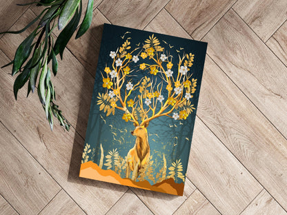 Golden Deer Metal Wall Art