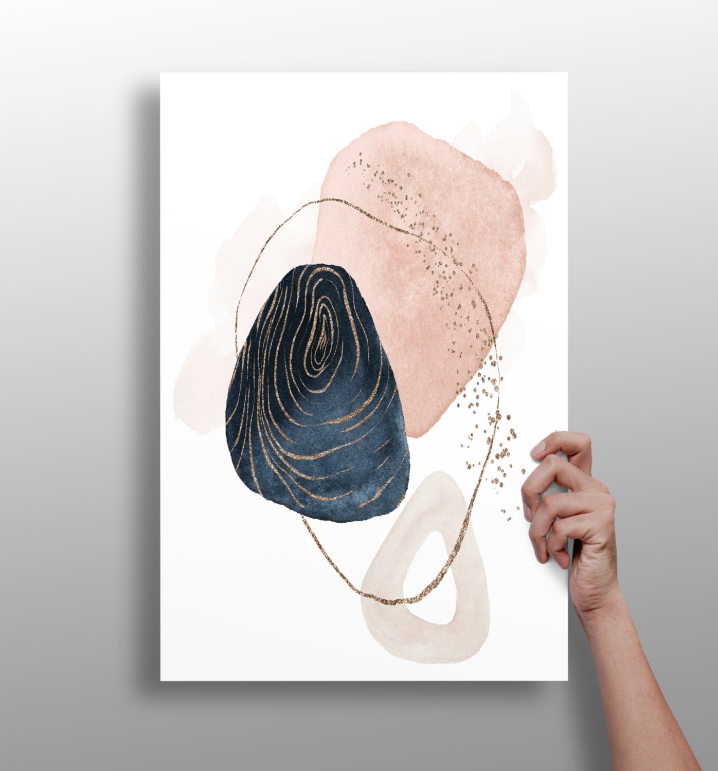 Line art modern shape aluminum wall art print