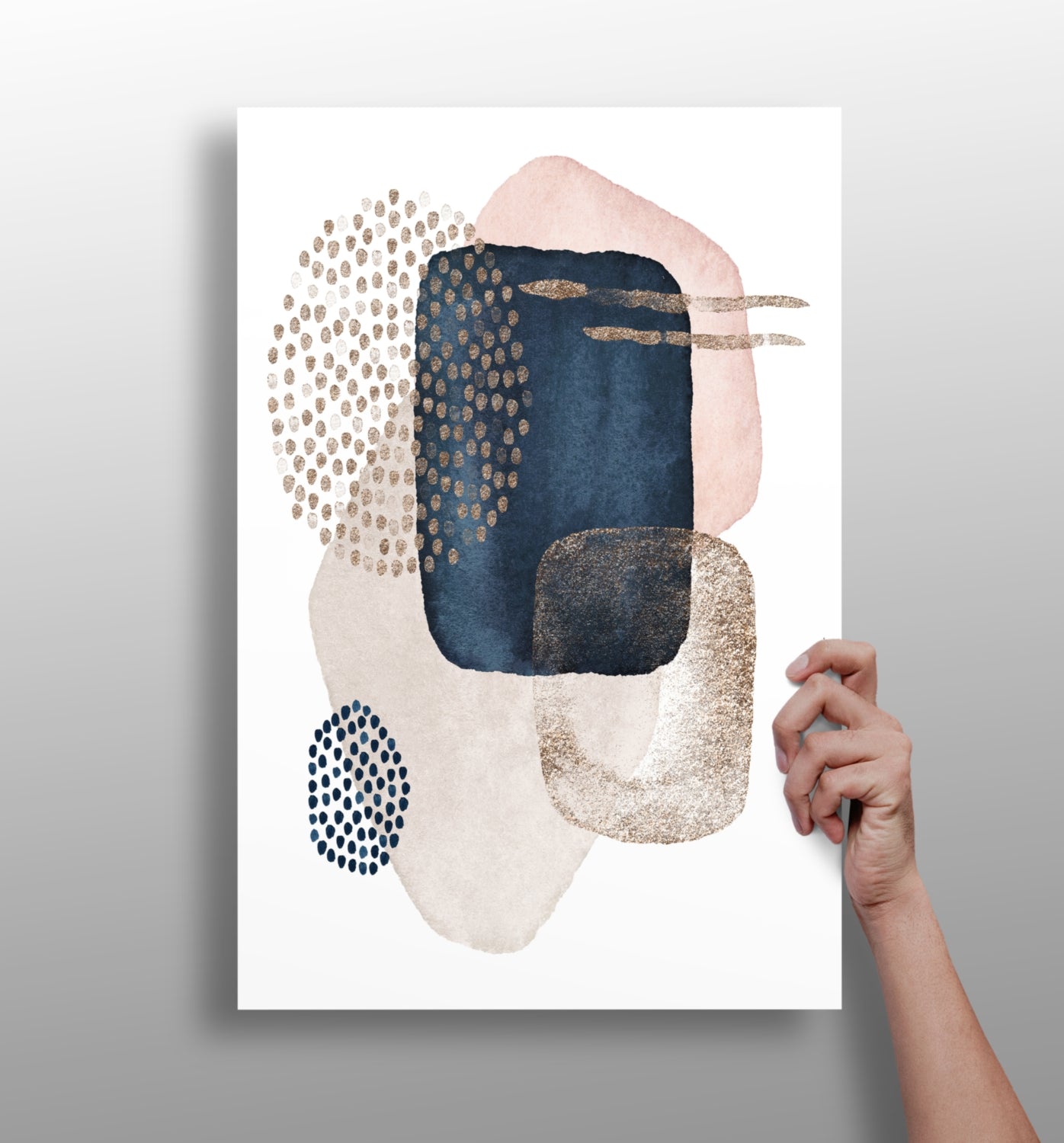 Line art modern shape aluminum wall art print
