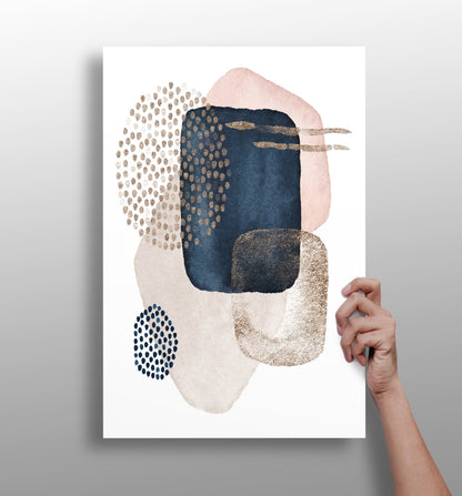 Line art modern shape aluminum wall art print