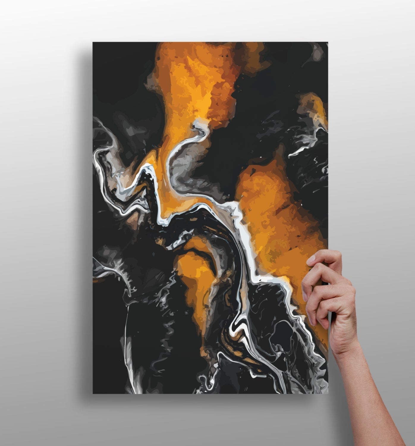 Abstract Marble Pattern metal wall art with modern marbled design