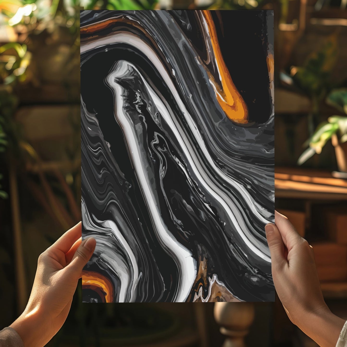 Abstract Marble V2 Metal Wall Art