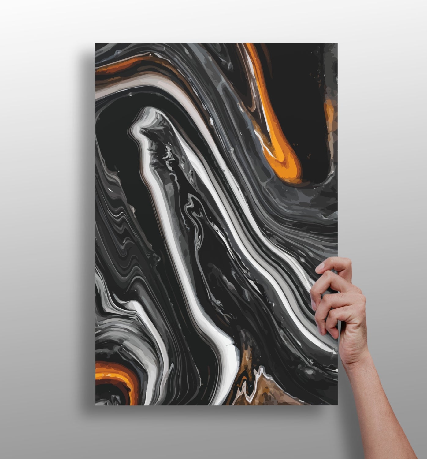 Abstract marble V2 metal wall art
