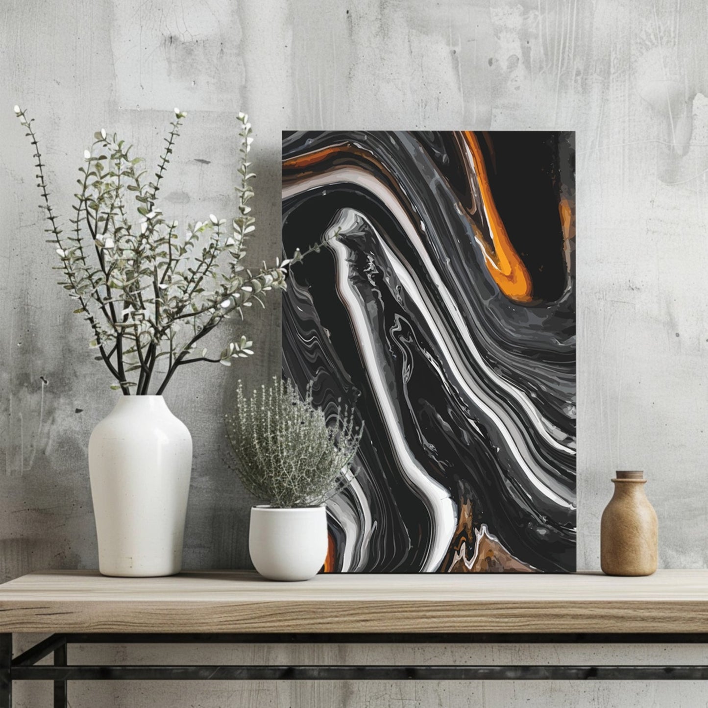 Abstract Marble V2 Metal Wall Art