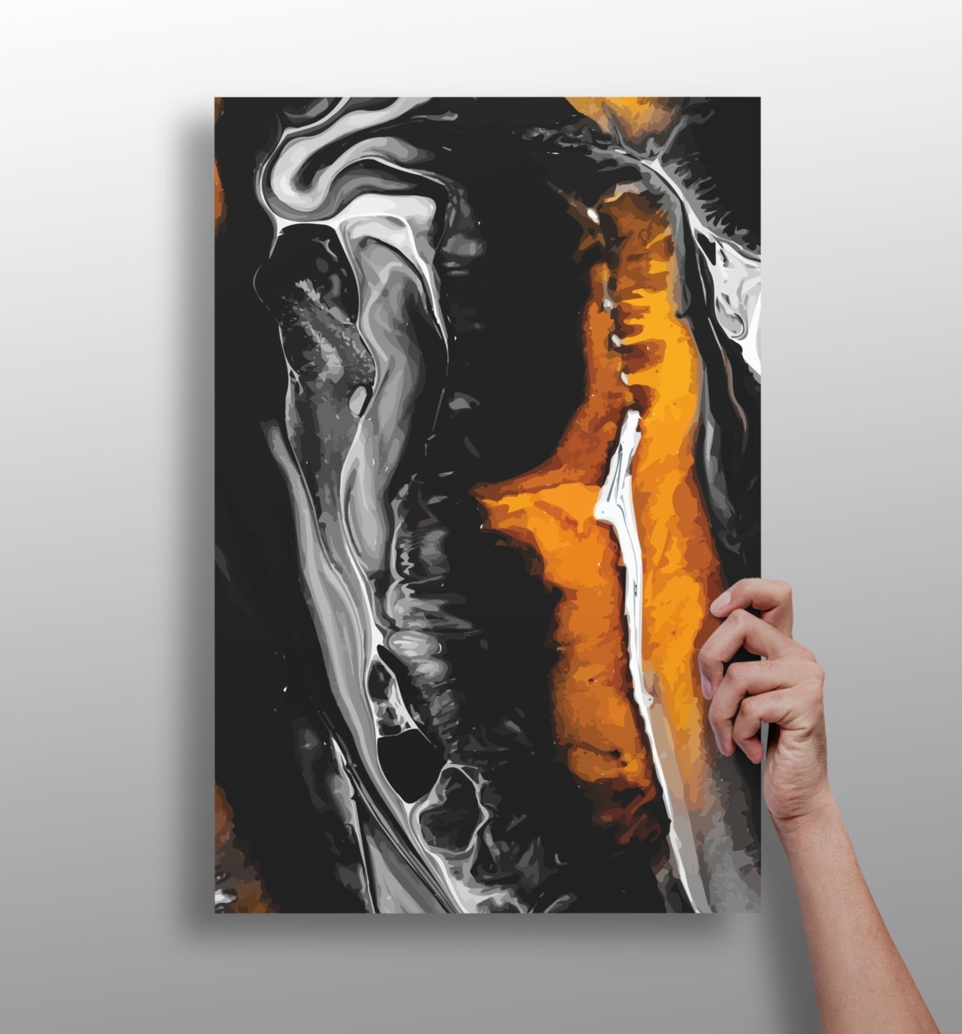Abstract marble V3 metal wall art