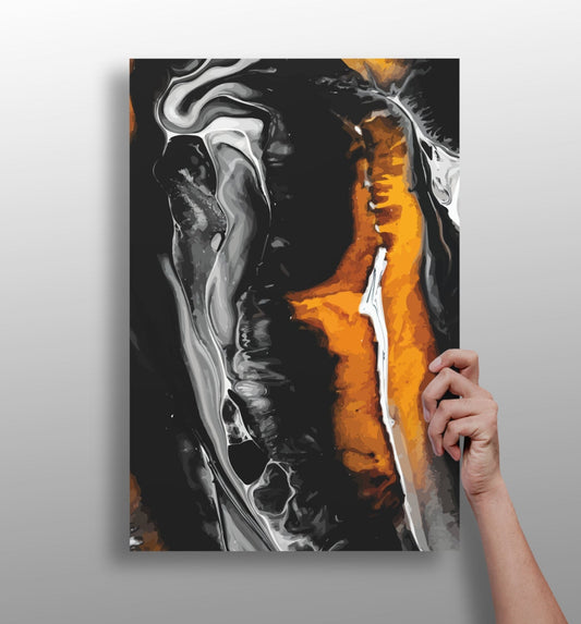 Abstract marble V3 metal wall art