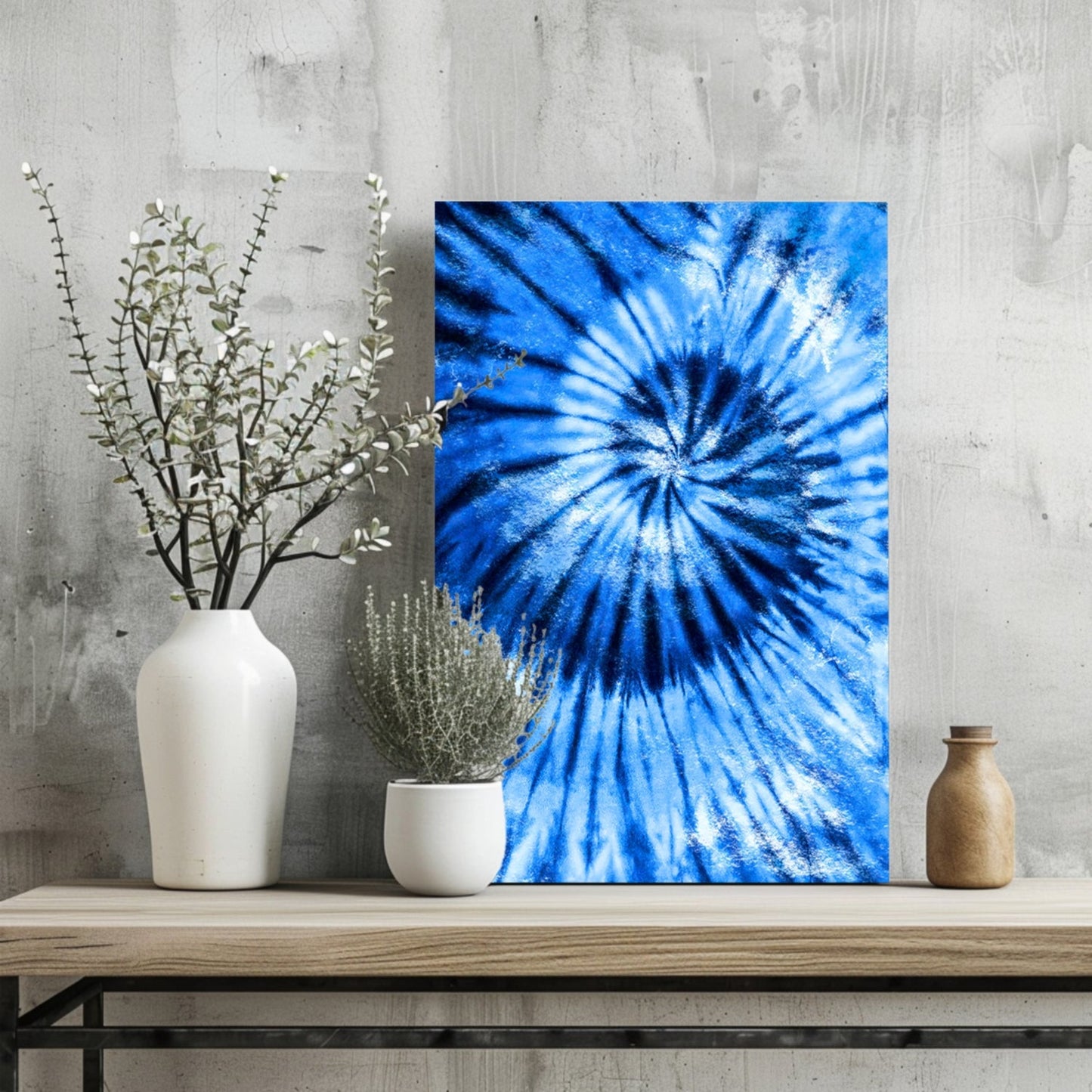Abstract Blue Metal Wall Art