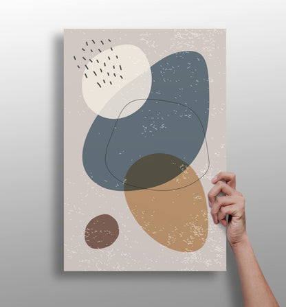 Line art modern shape aluminum wall art print