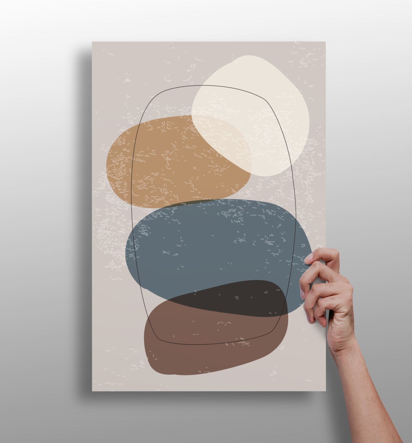 Line art modern shape aluminum wall art print