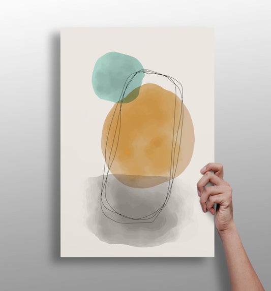 Line art modern shape aluminum wall art print