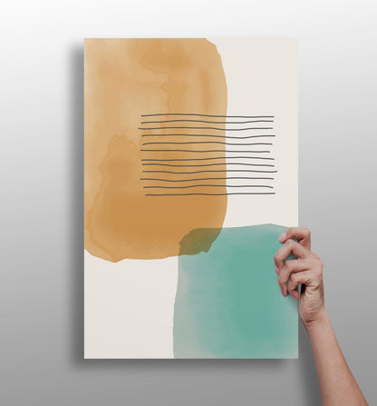 Line art modern shape aluminum wall art print