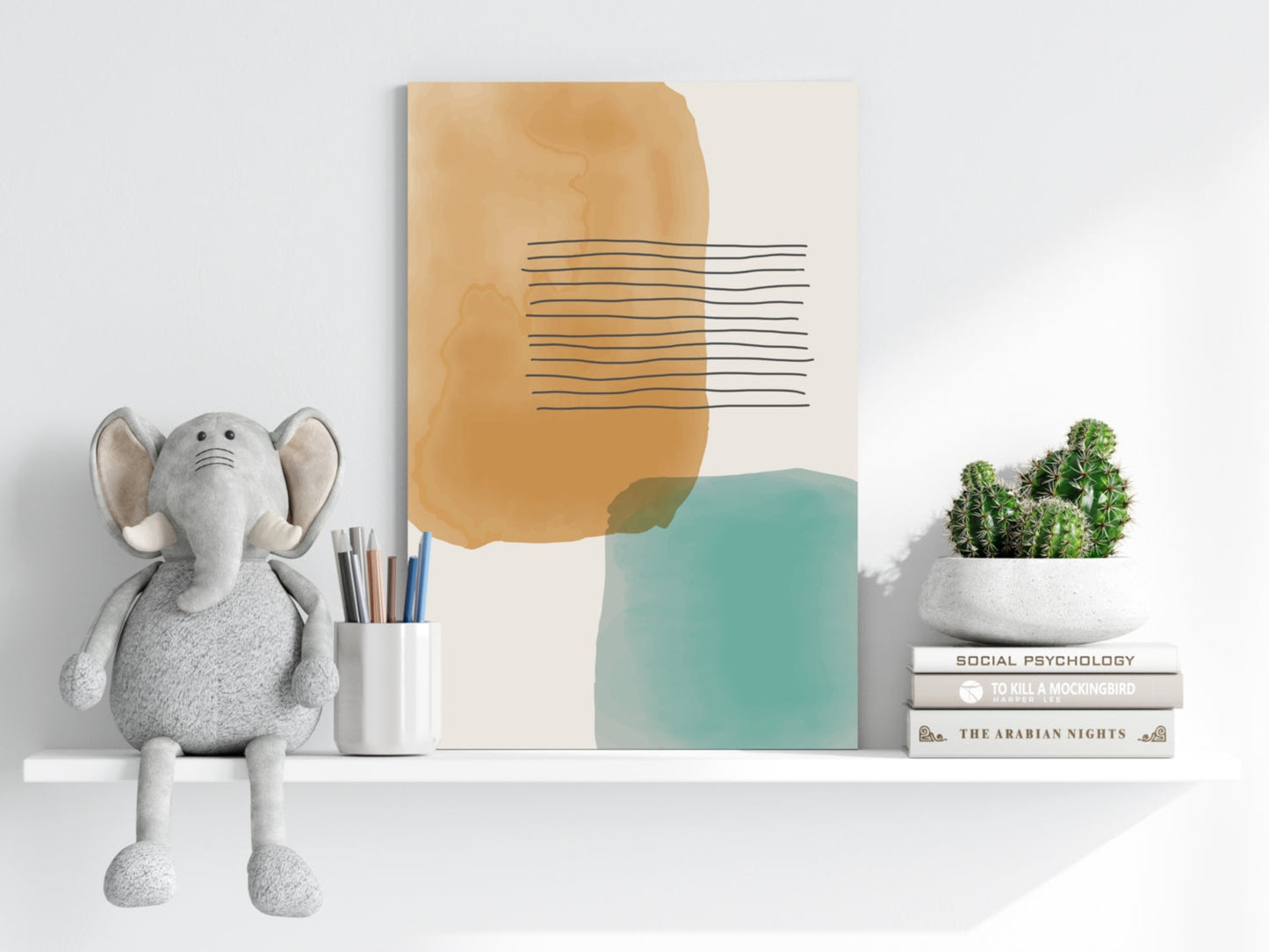 Line Art Modern Shape IX Metal Wall Art