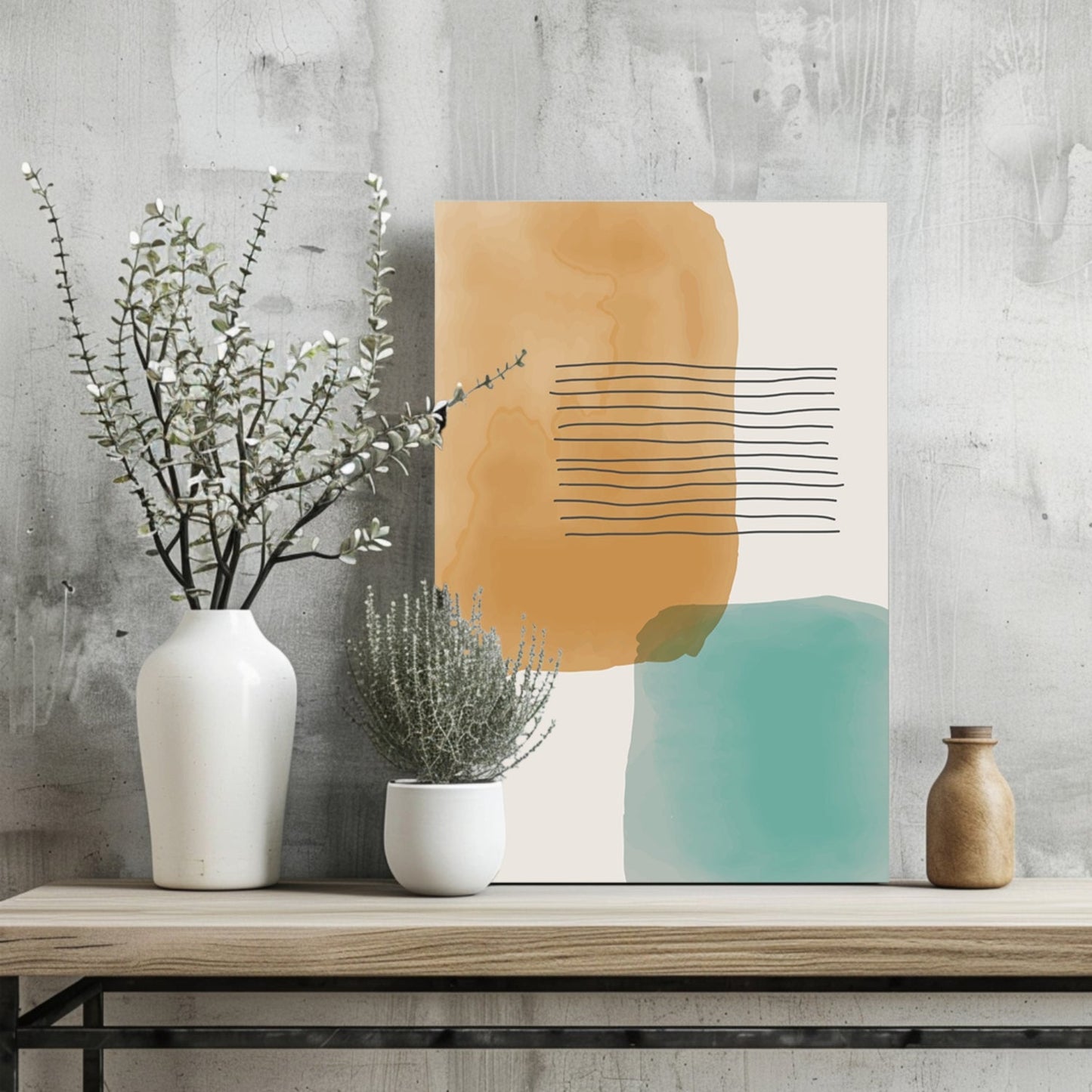 Line Art Modern Shape IX Metal Wall Art