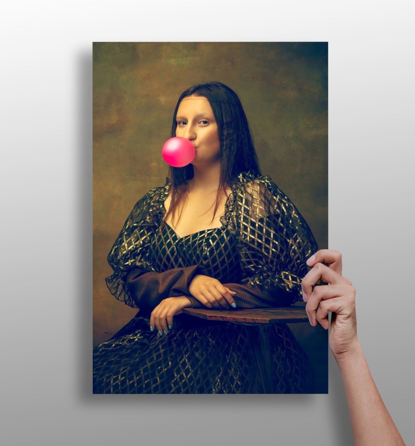 Mona Lisa metal wall art panel with classic art reproduction