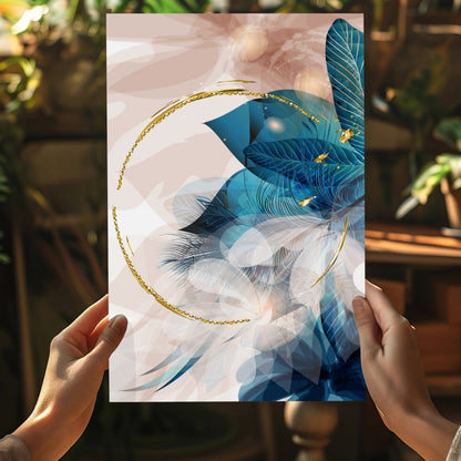 Abstract Teal Metal Wall Art
