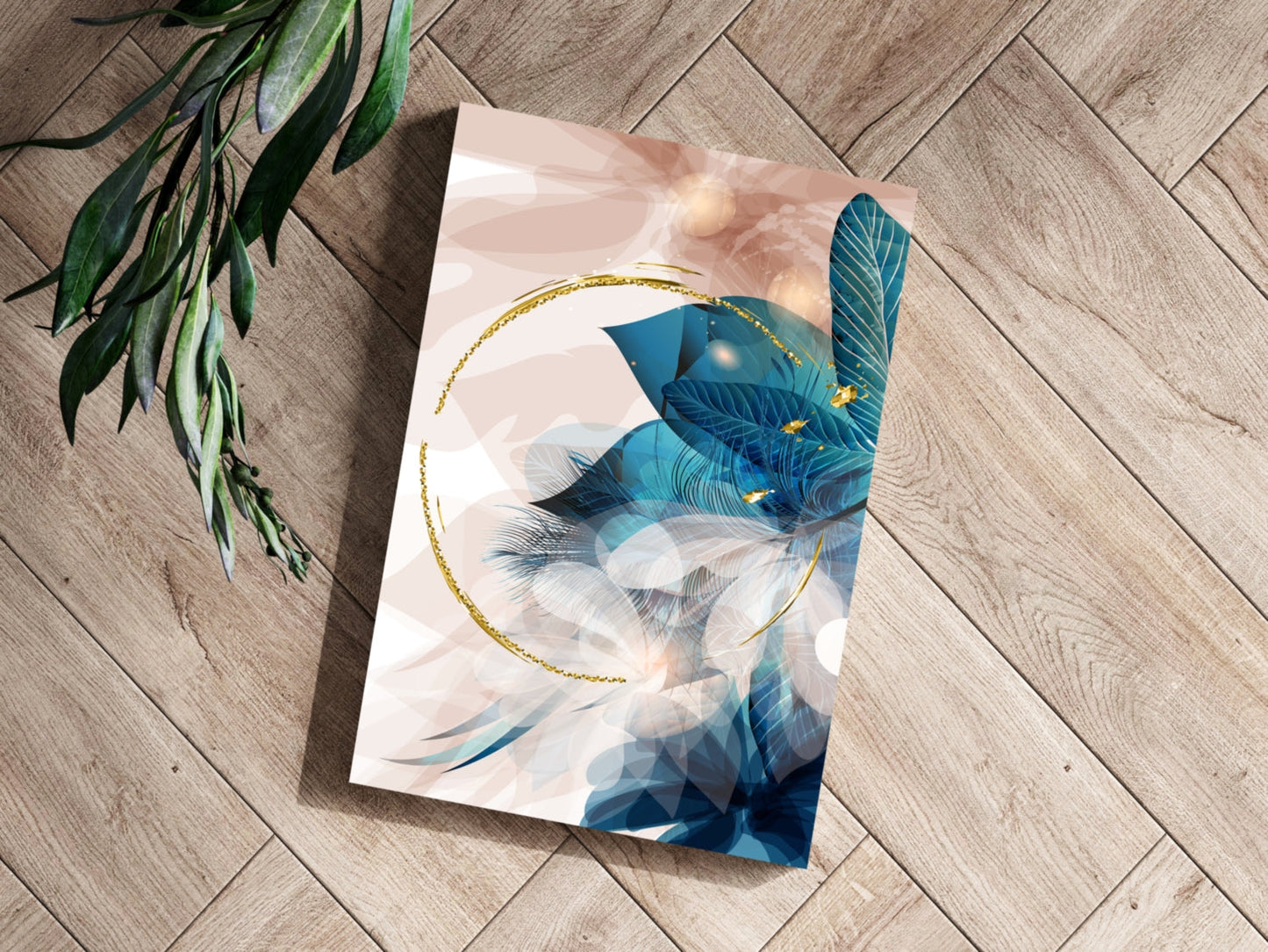 Abstract Teal Metal Wall Art