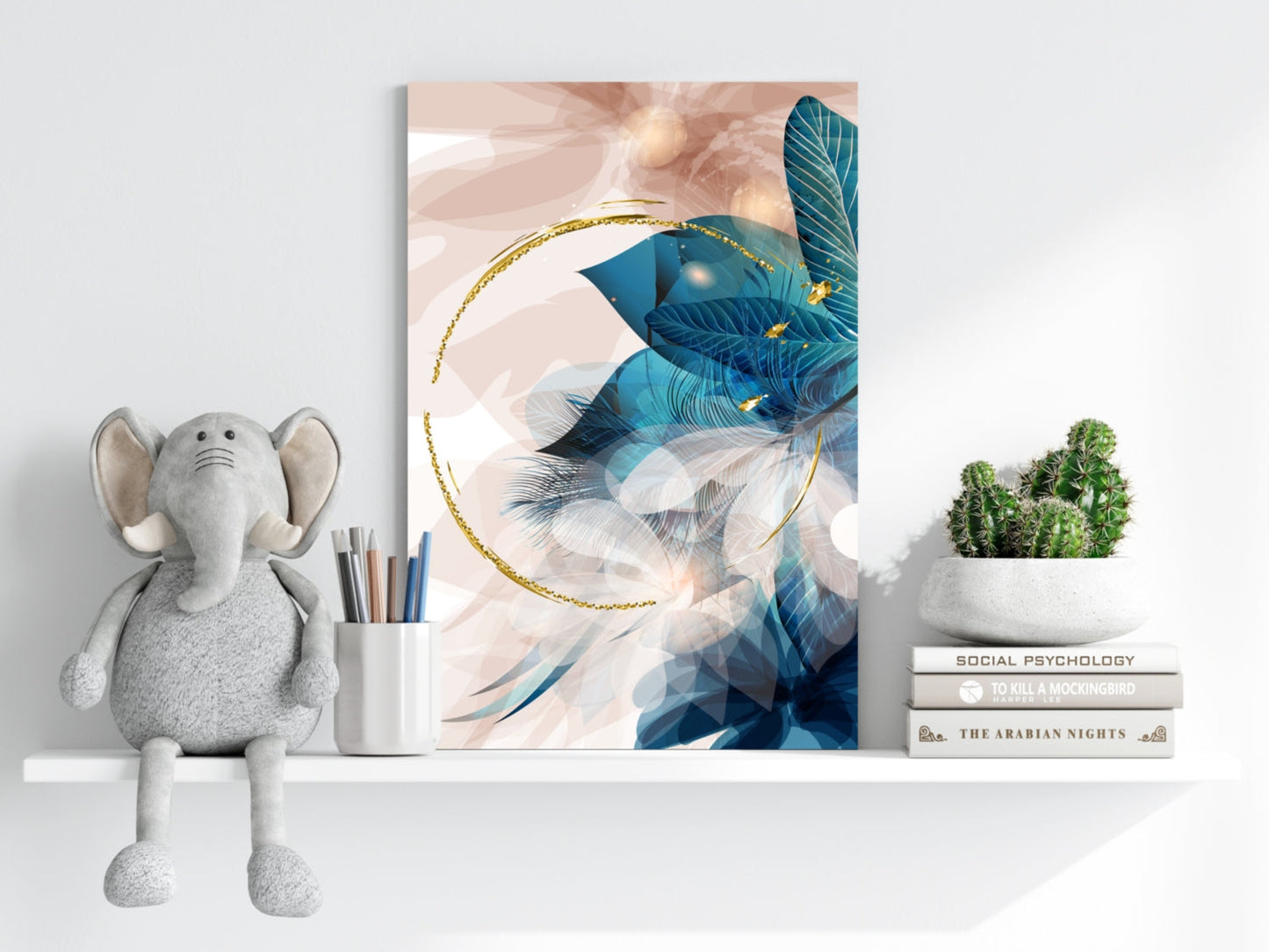 Abstract Teal Metal Wall Art