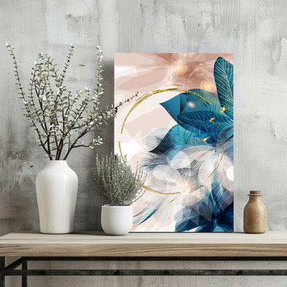 Abstract Teal Metal Wall Art