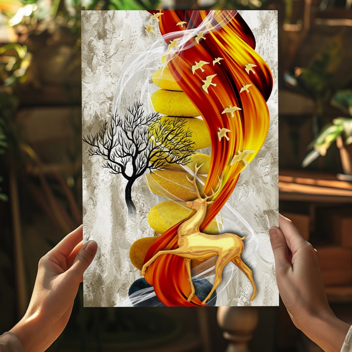 Abstract Deer Aluminum Wall Art