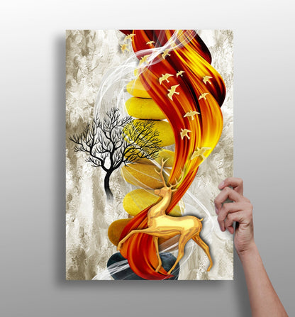 Abstract Deer Aluminum Wall Art