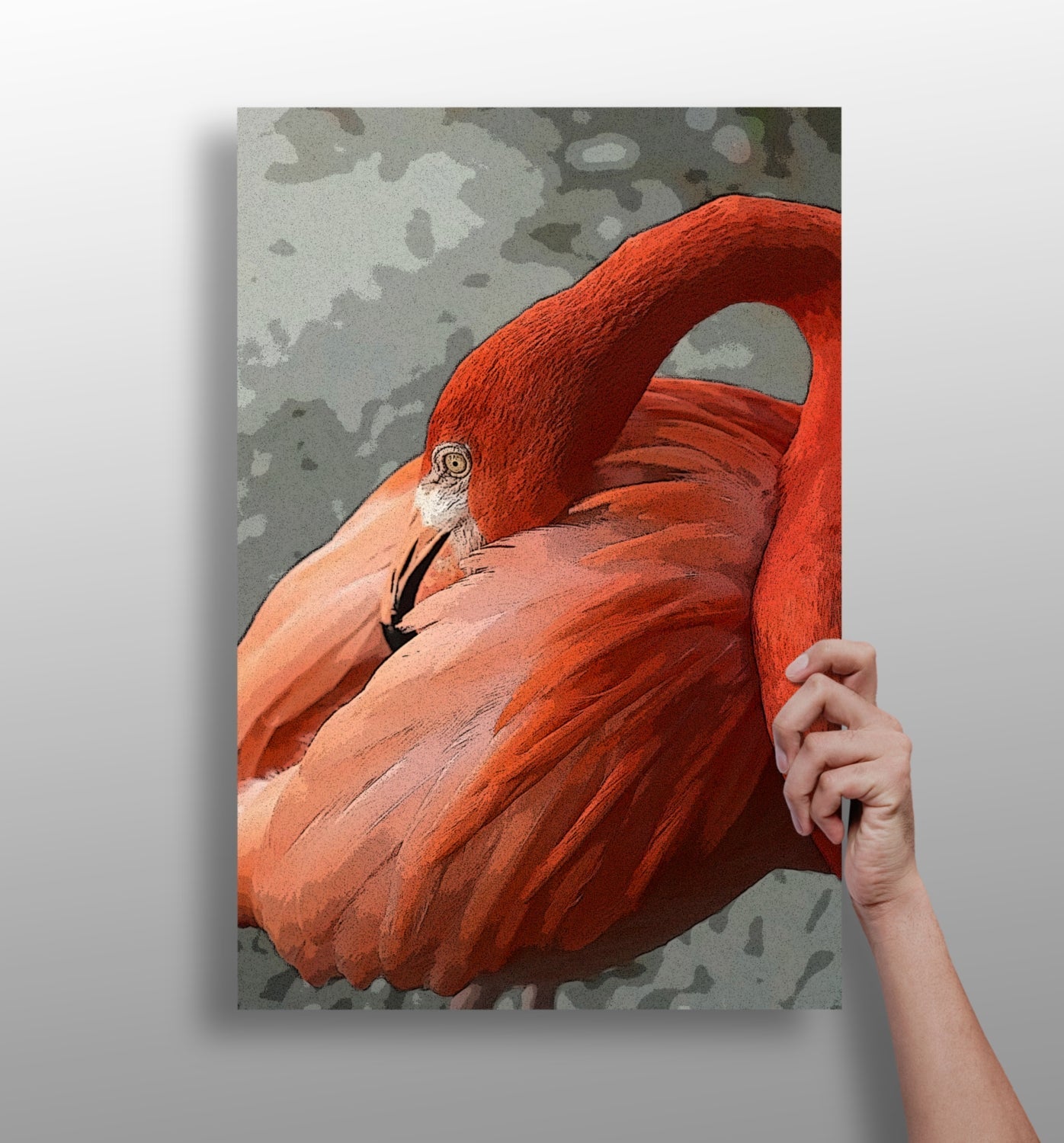 Flamingo aluminum wall art print