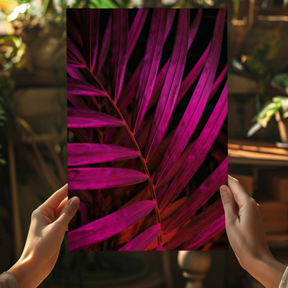 Fuschia Leaf Metal Wall Art
