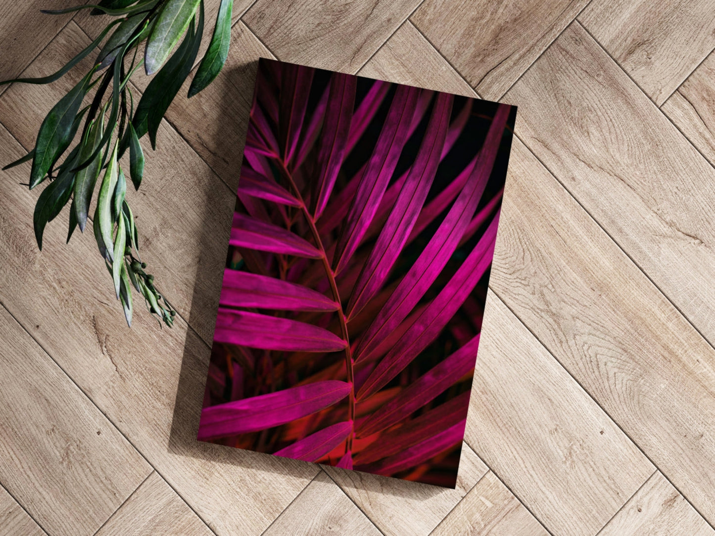 Fuschia Leaf Metal Wall Art