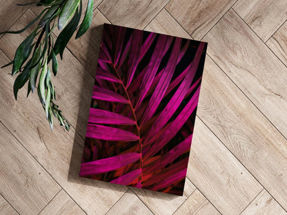 Fuschia Leaf Metal Wall Art