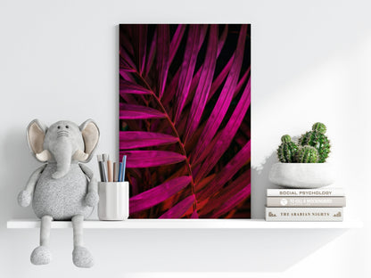 Fuschia Leaf Metal Wall Art