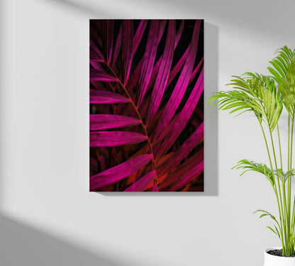 Fuschia Leaf Metal Wall Art