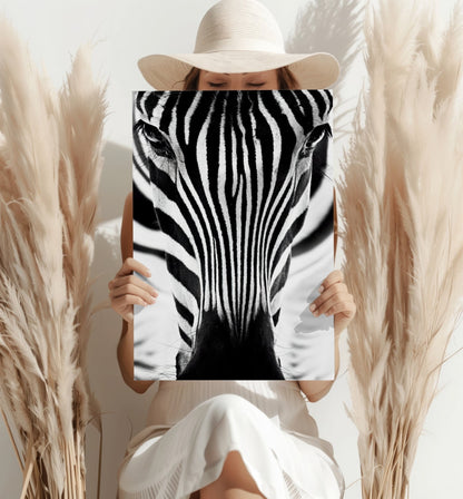 Zebra Portrait Aluminum Wall Art