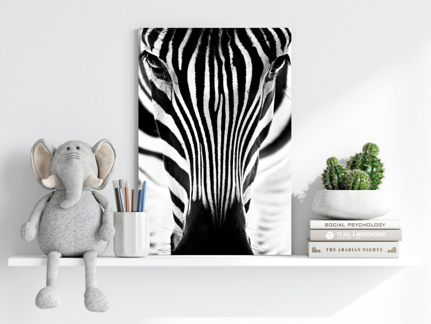 Zebra Portrait Aluminum Wall Art