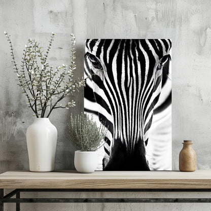 Zebra Portrait Aluminum Wall Art