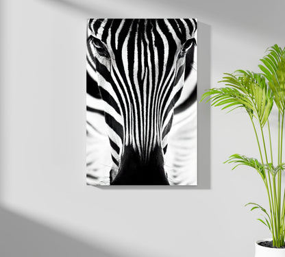 Zebra Portrait Aluminum Wall Art