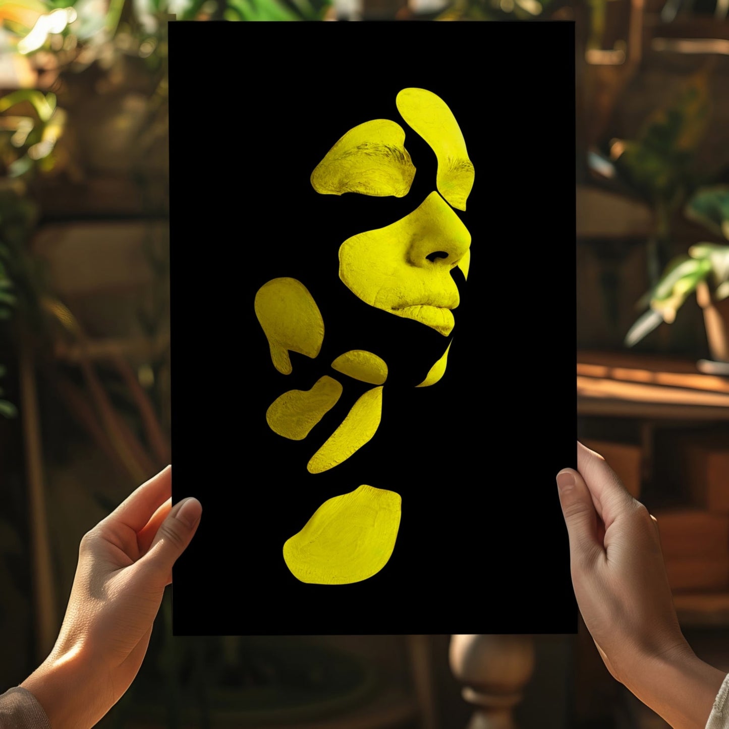 Woman in Style Yellow Aluminum Wall Art