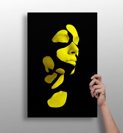 Woman in Style Yellow aluminum wall art design