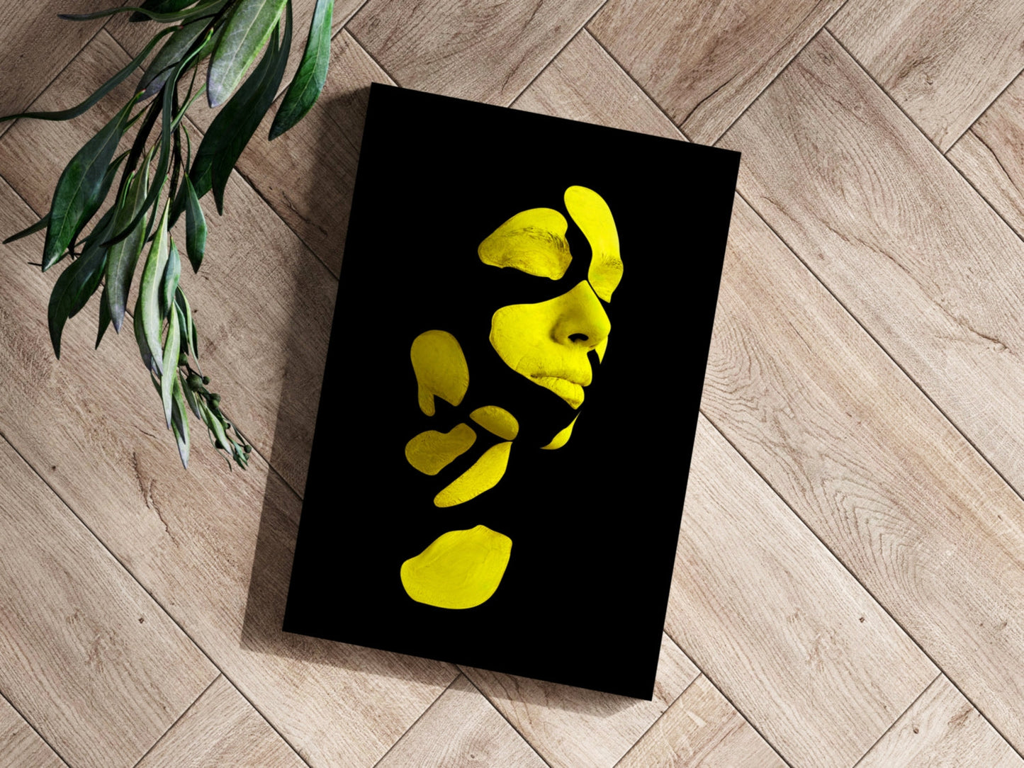 Woman in Style Yellow Aluminum Wall Art