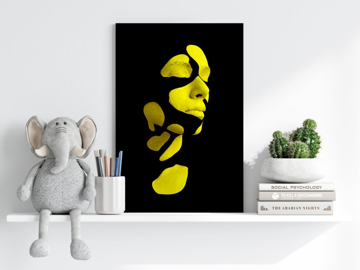 Woman in Style Yellow Aluminum Wall Art