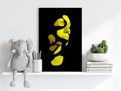 Woman in Style Yellow Aluminum Wall Art