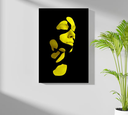 Woman in Style Yellow Aluminum Wall Art