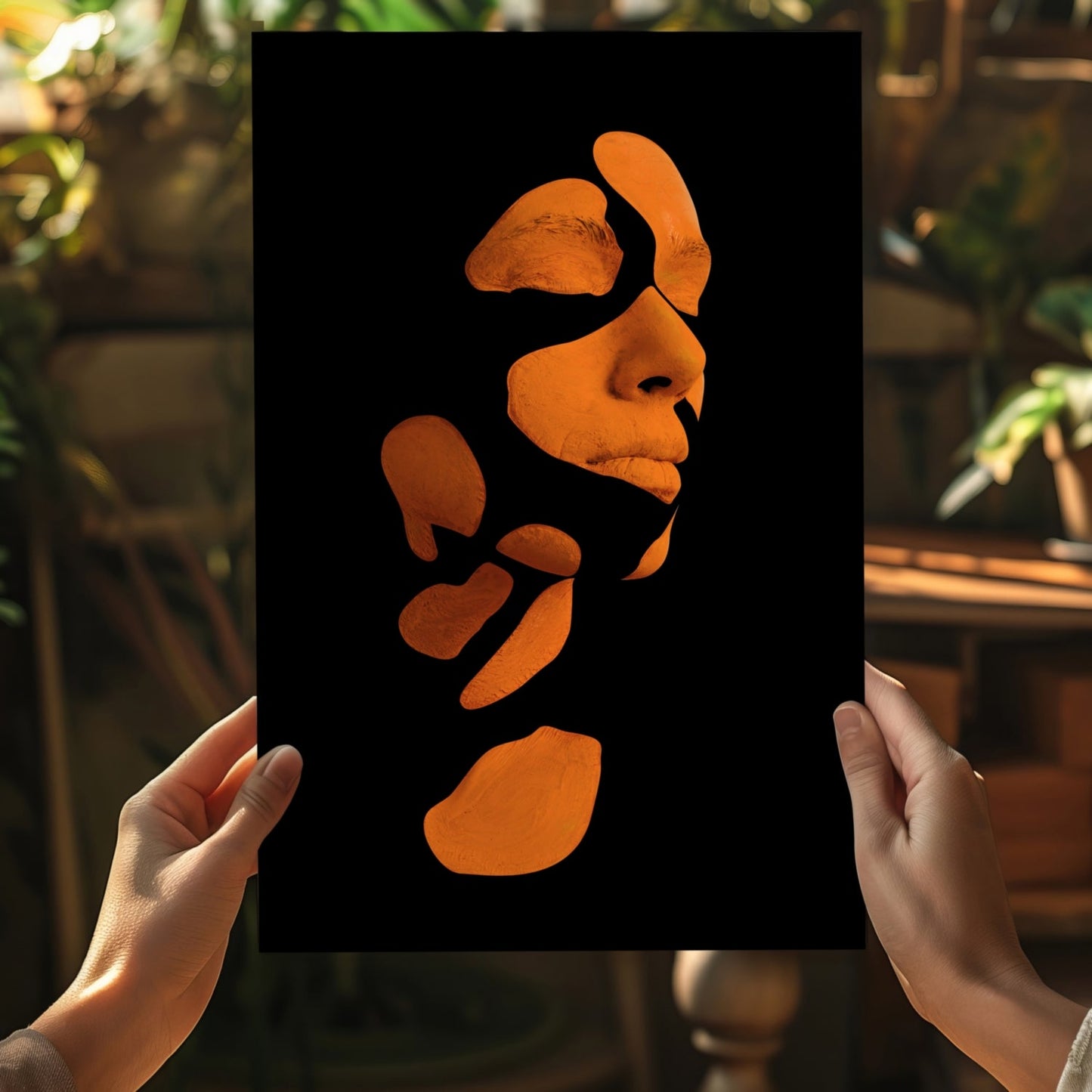 Woman in Style Orange Aluminum Wall Art