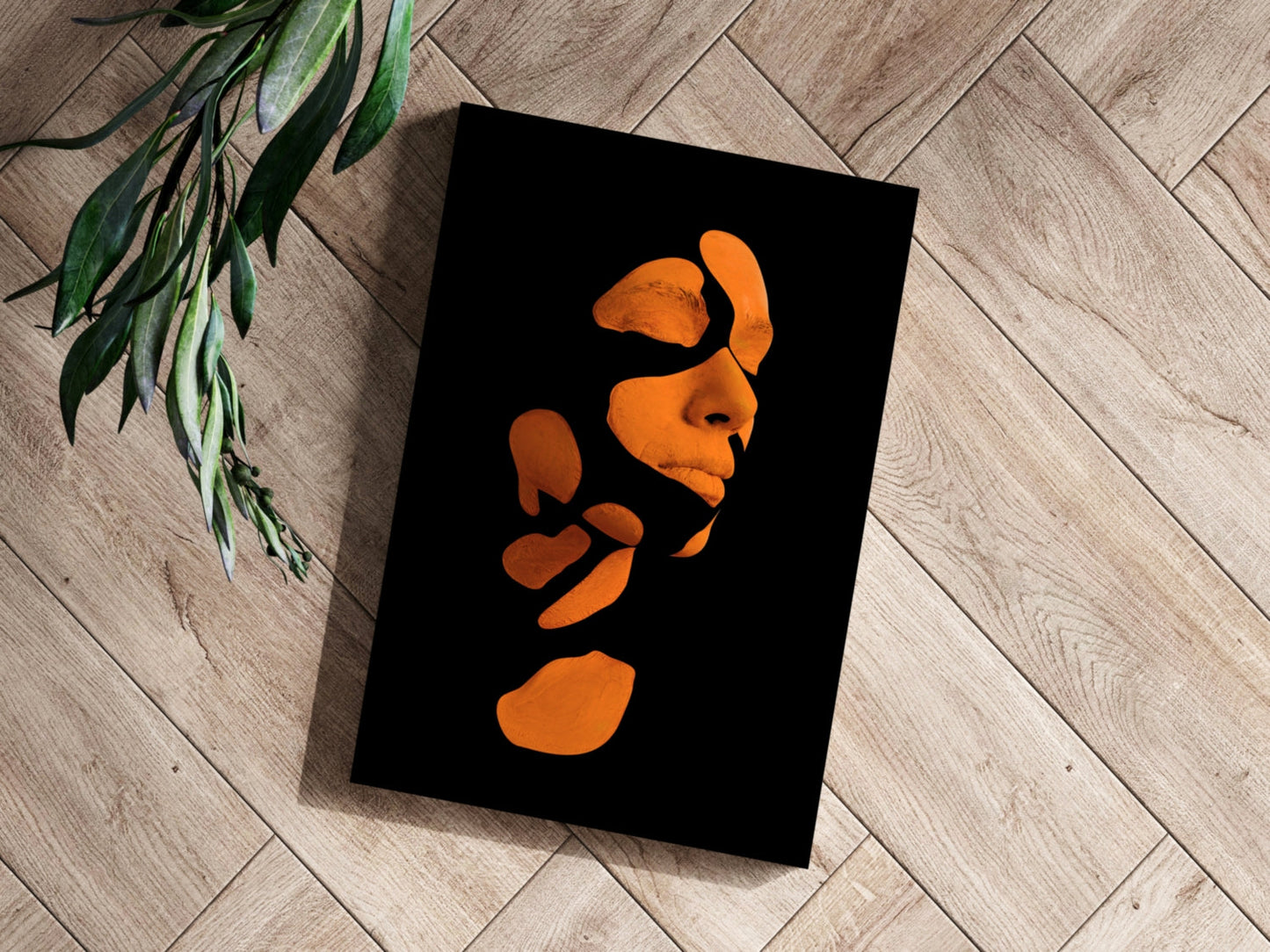 Woman in Style Orange Aluminum Wall Art