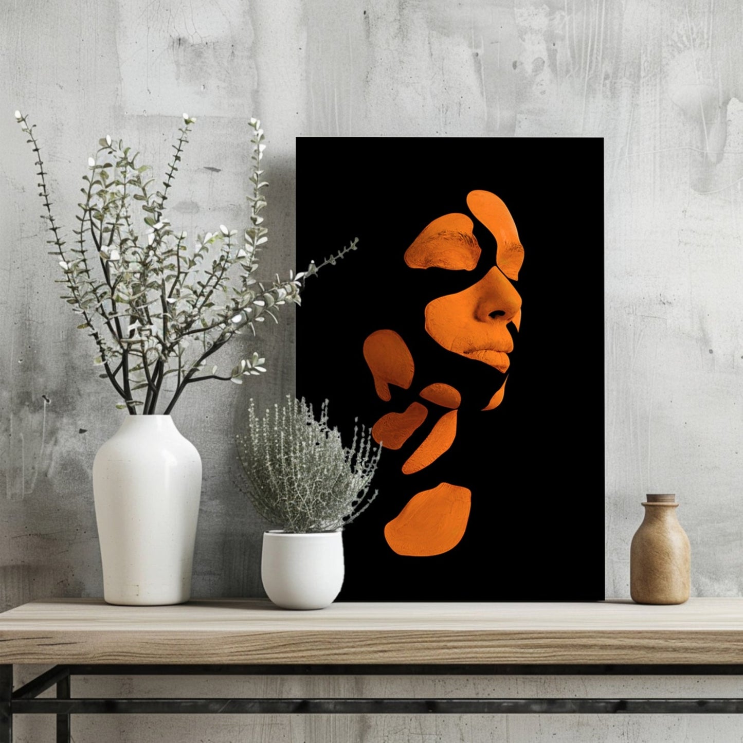 Woman in Style Orange Aluminum Wall Art