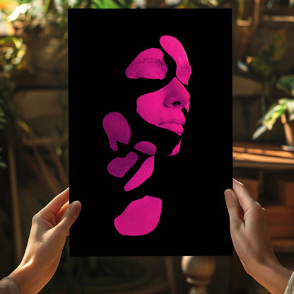 Woman In Style Fuschia Metal Wall Art