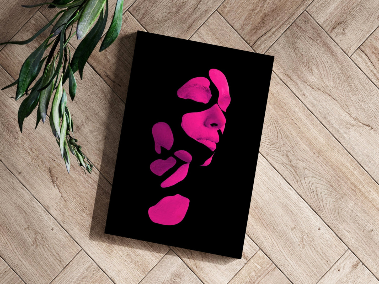 Woman In Style Fuschia Metal Wall Art