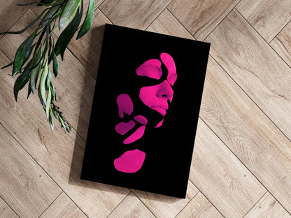Woman In Style Fuschia Metal Wall Art