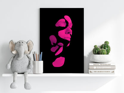 Woman In Style Fuschia Metal Wall Art