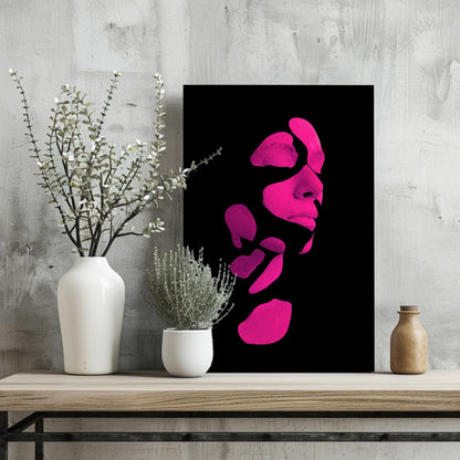 Woman In Style Fuschia Metal Wall Art