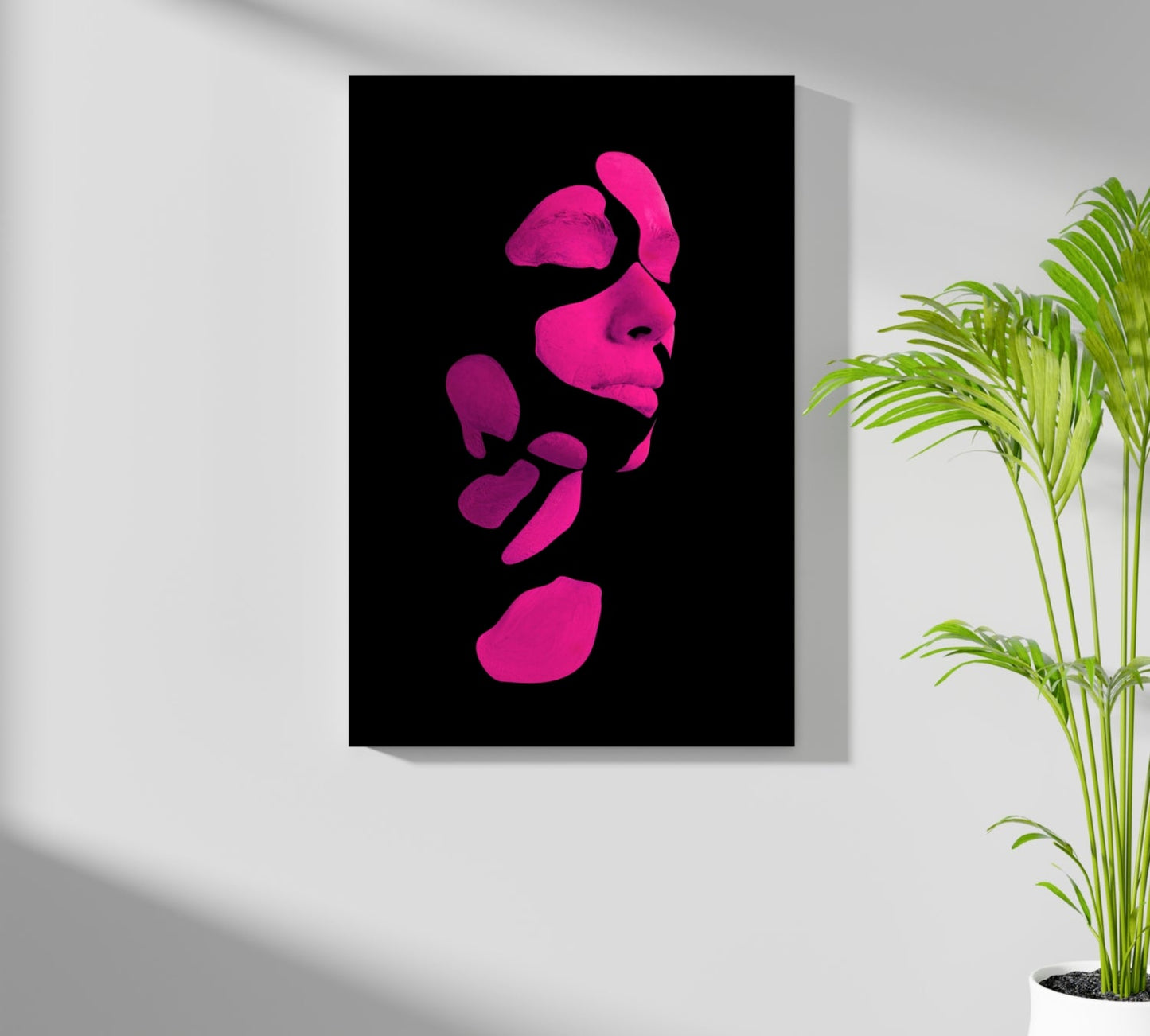Woman In Style Fuschia Metal Wall Art